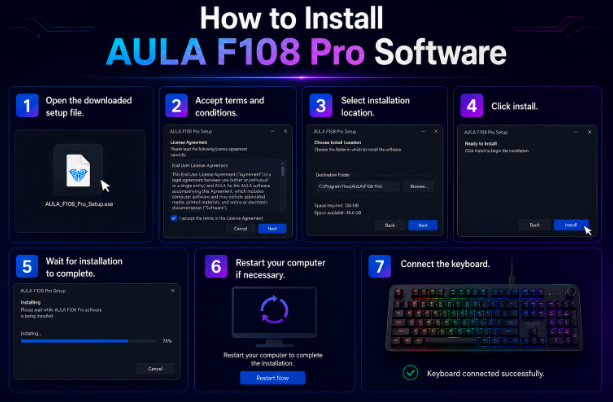 How to Install AULA F108 Pro Software