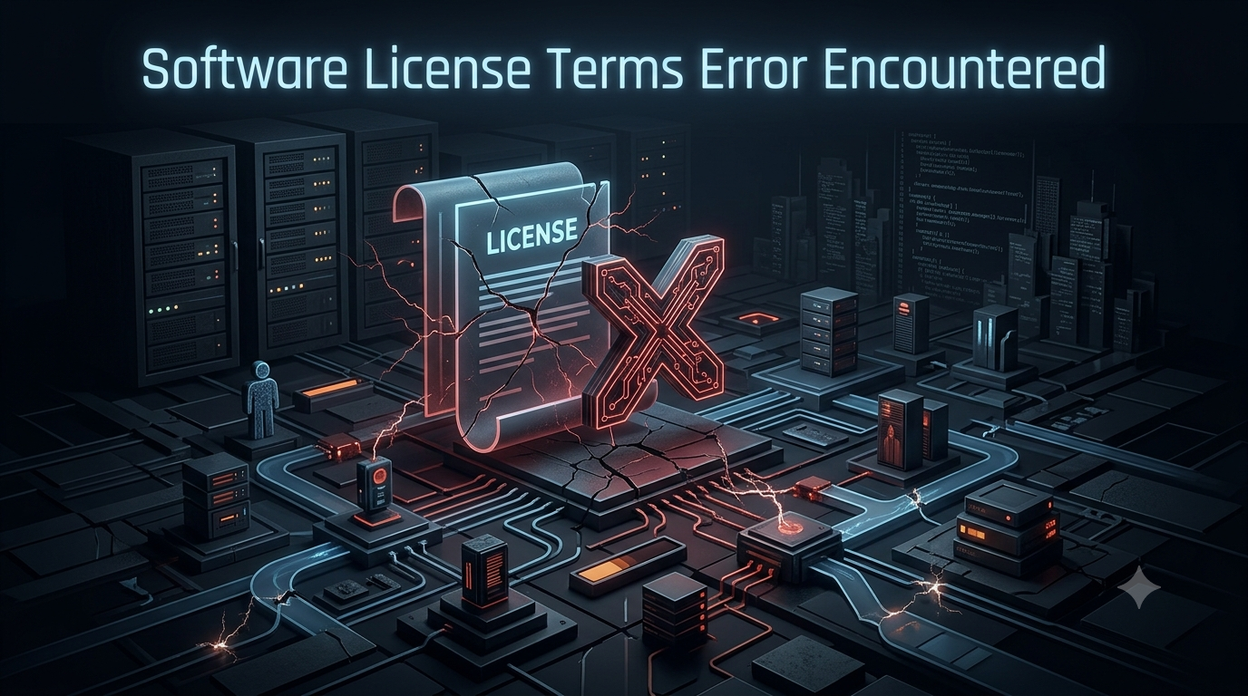Software License Terms Error Encountered
