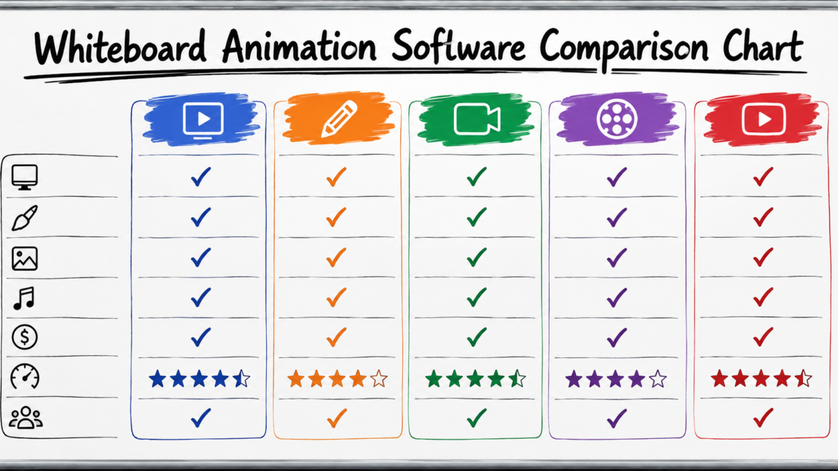 Whiteboard Animation Software Comparison Chart